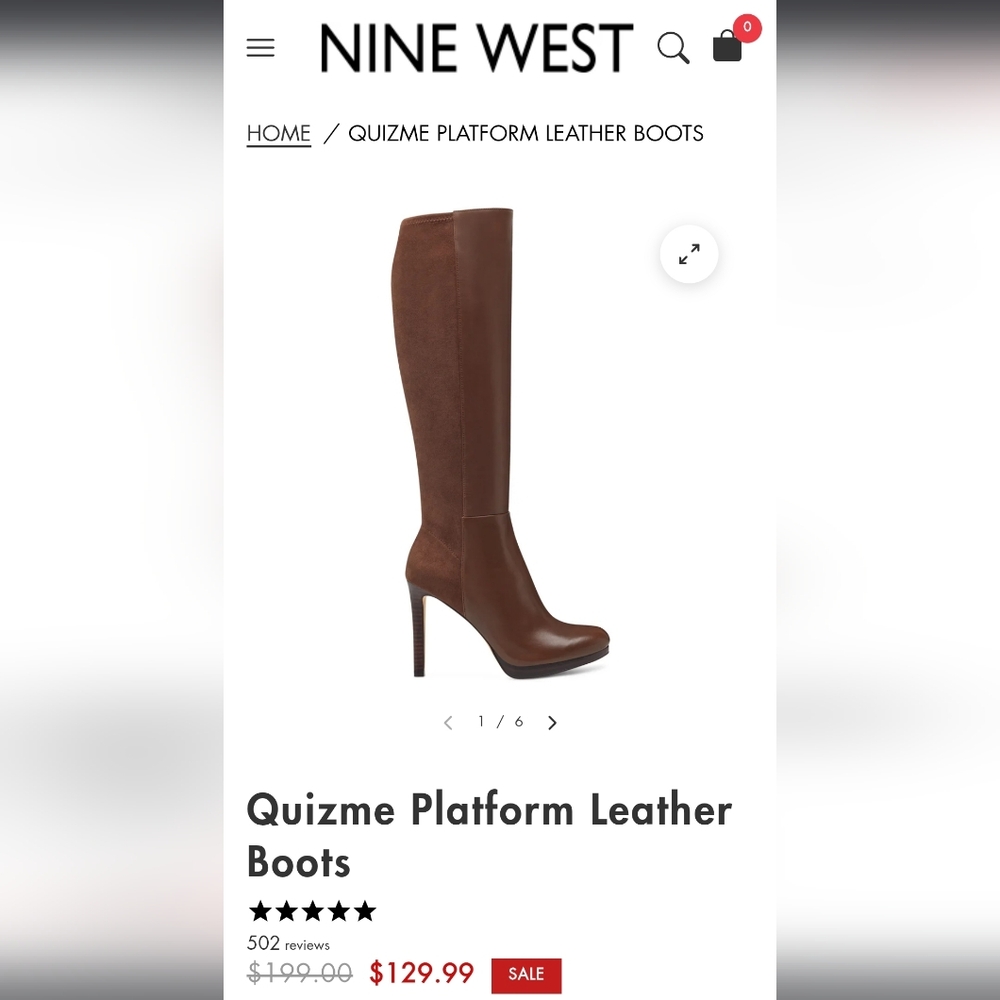 Nine West Brown Leather Heeled Boots